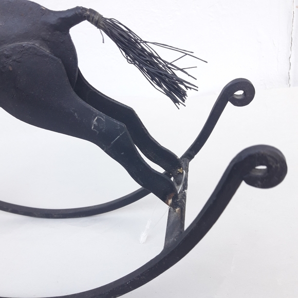 Vintage Metal Rocking Horse Home Decor  Vintage Display Toy Americana Folk Art - Picture 7 of 16